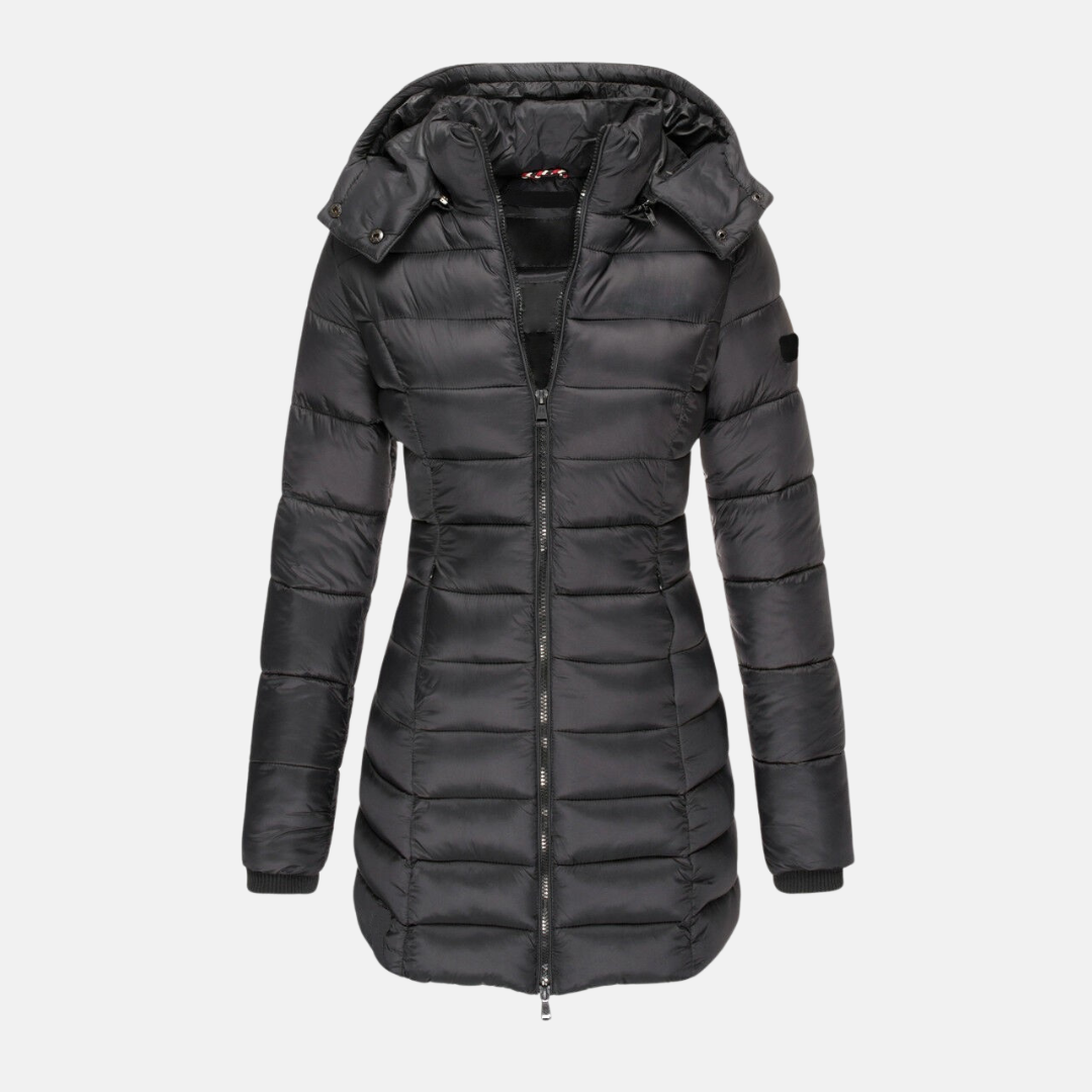 Women's Fitted Puffer Jacket with Hood