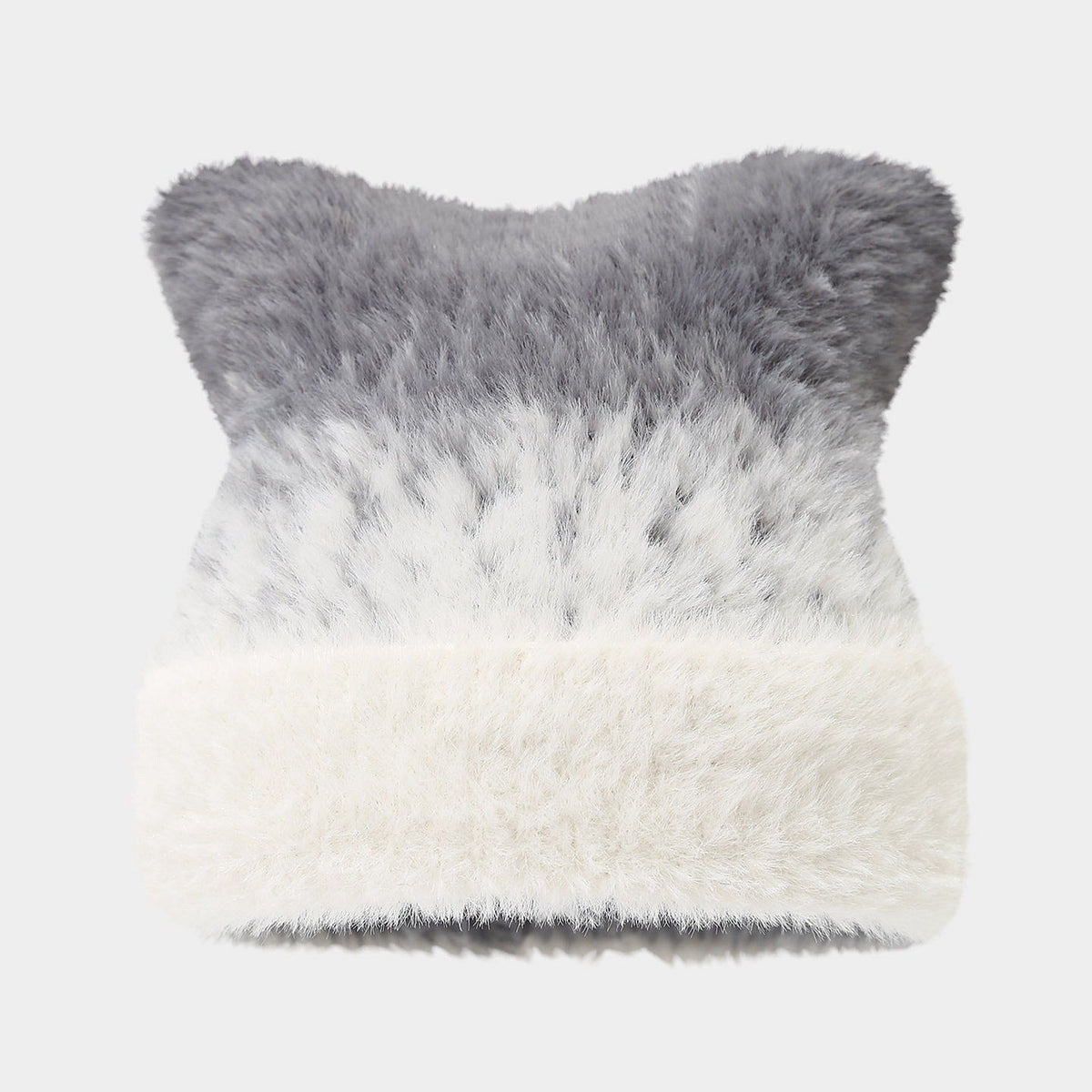 Cute Cat Ear Gradient Beanie - Cozy Knit Hat for Women