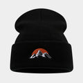 Embroidered Mountain Sun Beanie - Warm Knit Hat