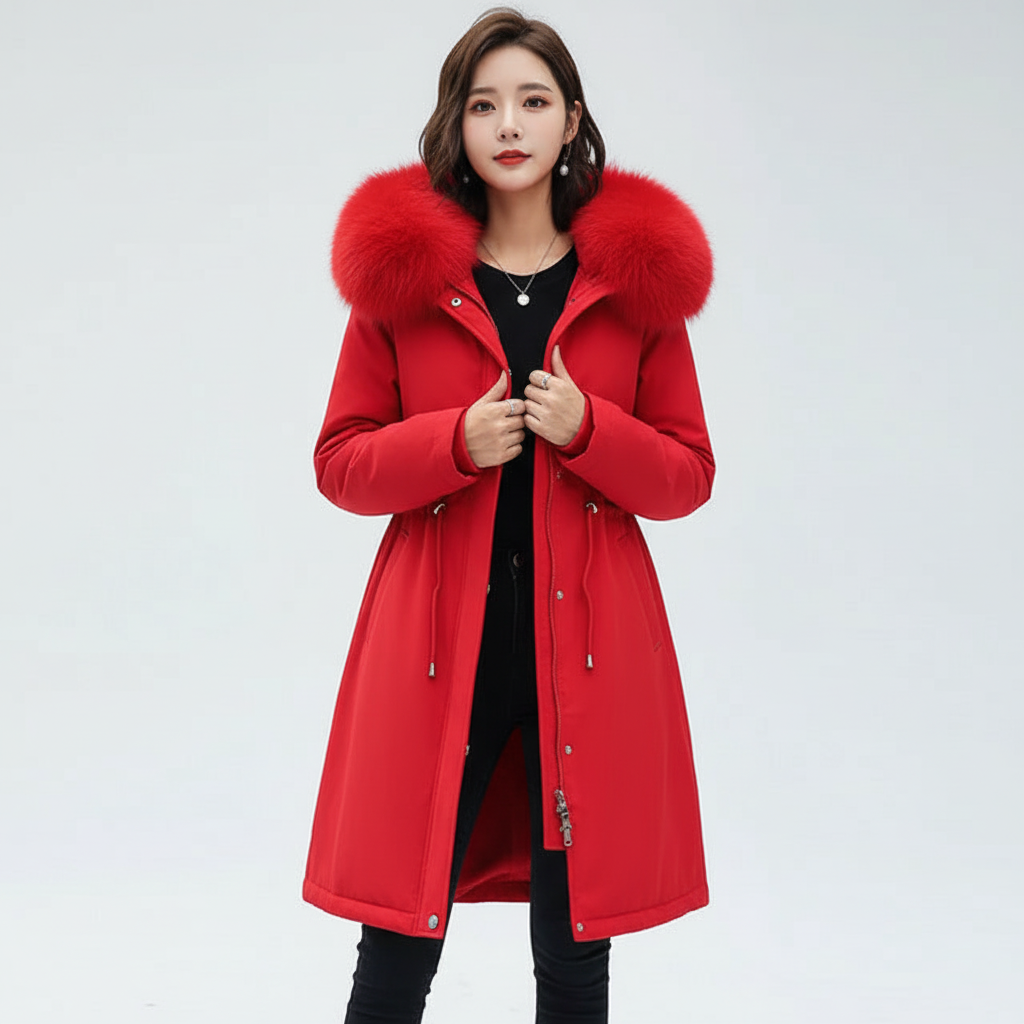 Warm Hooded Fleece Jacket - Silvia