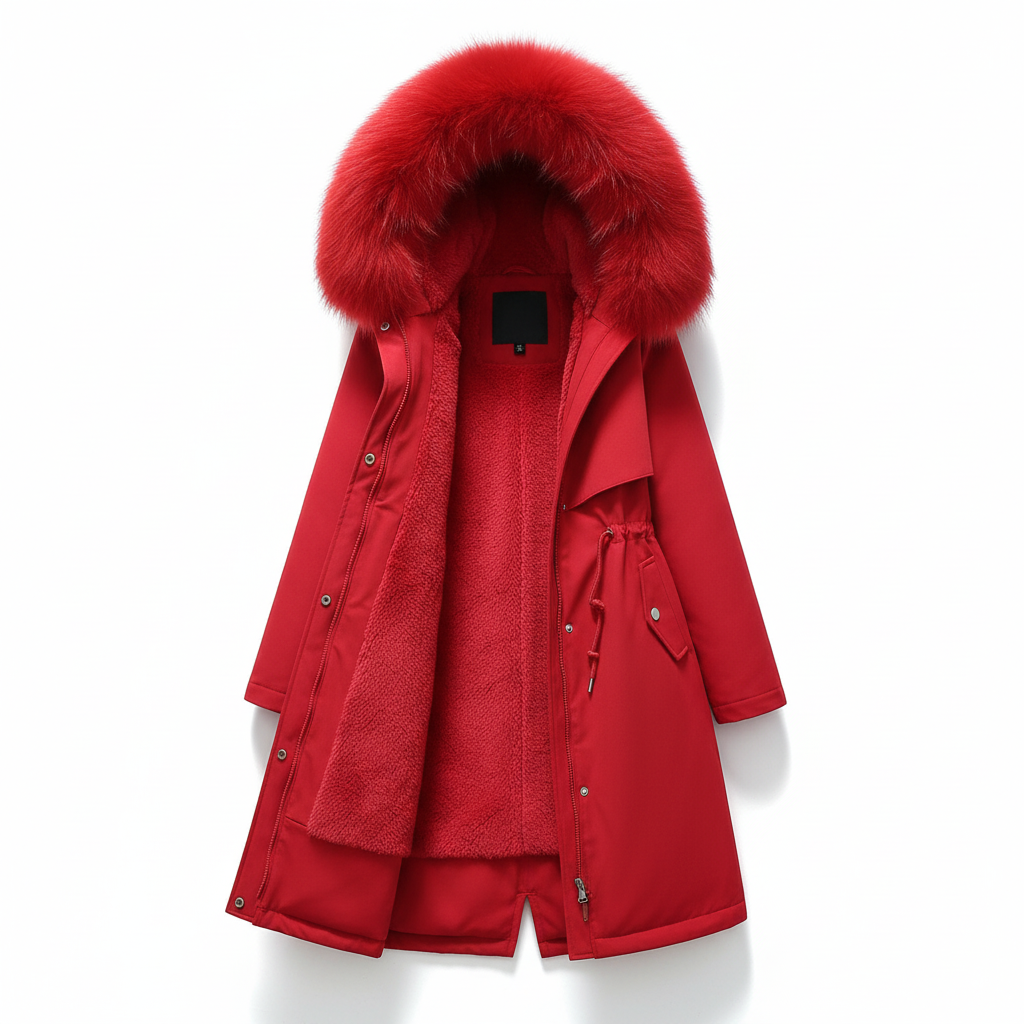 Warm Hooded Fleece Jacket - Silvia