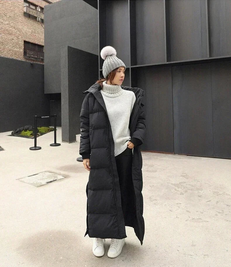 Women's Warm Puffer Coat - Long Quilted Parka Jacket