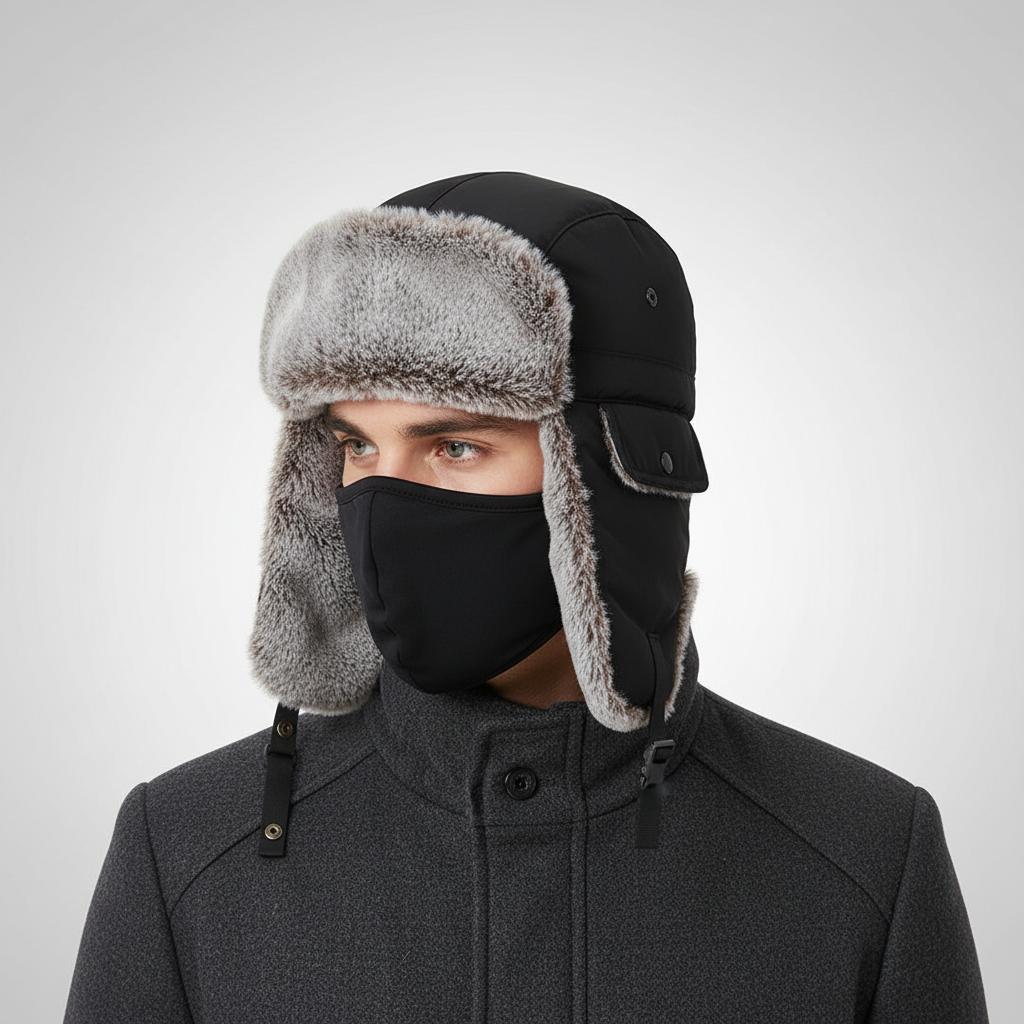 Warm Fleece Winter Beanie with Earflaps