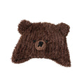 Bear-Shaped Plush Knitted Hat - Winter Warm Ear-Protective Slouchy Beanie - Unisex Face-Flattering Headwear