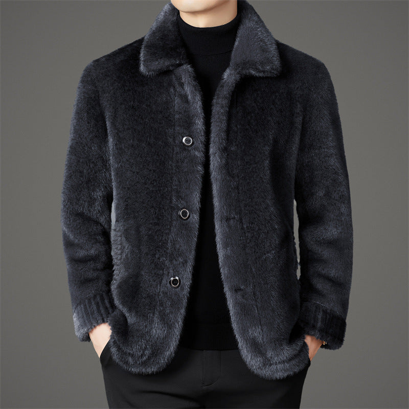 Luxurious Mink Collar Jacket