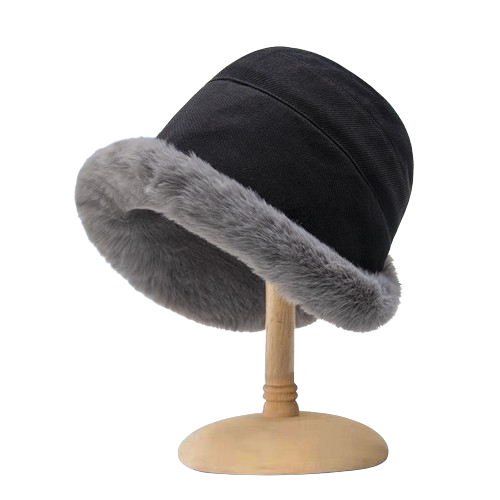 Pandaize Women's Plush Trim Winter Bucket Hat – Cozy, Ear-Protecting, Versatile Cold-Weather Hat