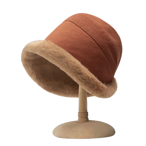 Pandaize Women's Plush Trim Winter Bucket Hat – Cozy, Ear-Protecting, Versatile Cold-Weather Hat