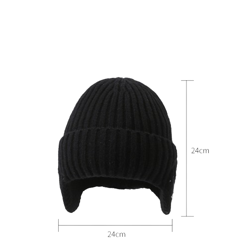 Winter Warmth Knit Hat with Ear Protection and Fleece Lining