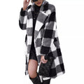Warm Plush Checkered Winter Coat for Women