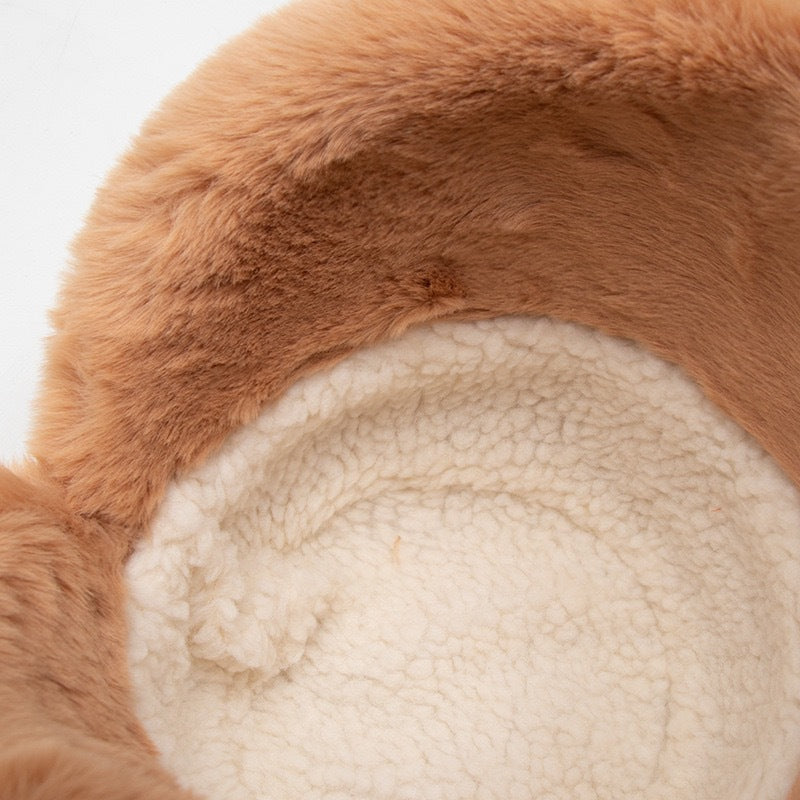 Pandaize Women's Plush Trim Winter Bucket Hat – Cozy, Ear-Protecting, Versatile Cold-Weather Hat