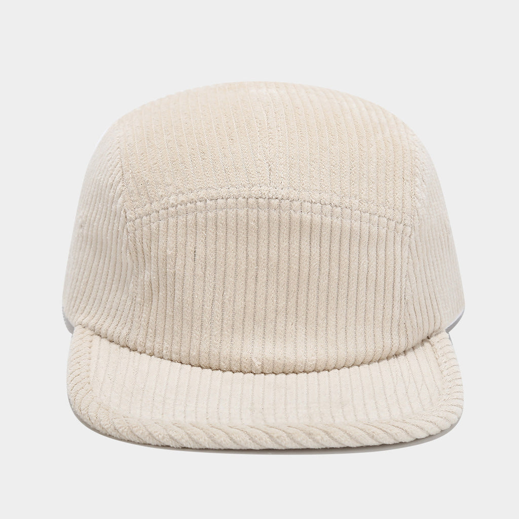 Retro 5-Panel Corduroy Cap – Solid Color, Unisex Fall & Winter Streetwear Hat