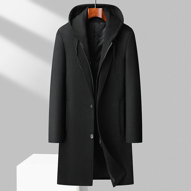 Warm Hooded Wool Winter Coat