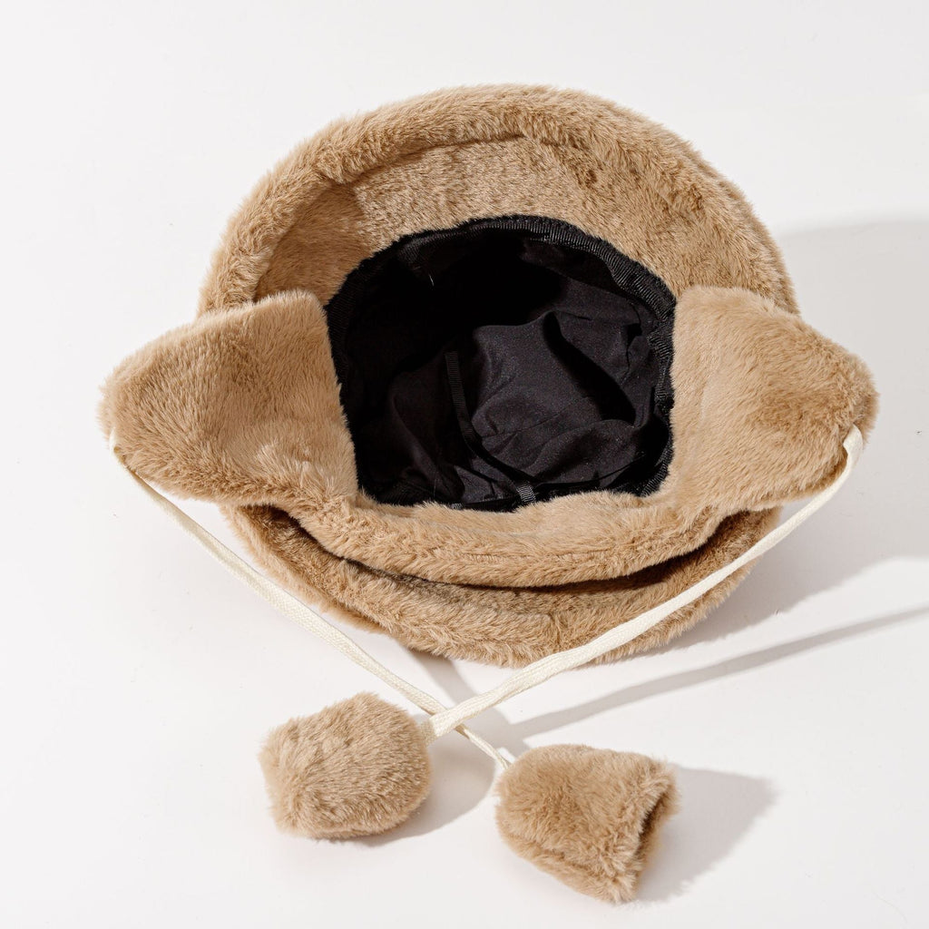 Pandaize Winter Plush Bucket Hat for Women – Thick Fleece-Lined Warm Ear Protection Hat, Cozy & Stylish Cold Weather Fashion