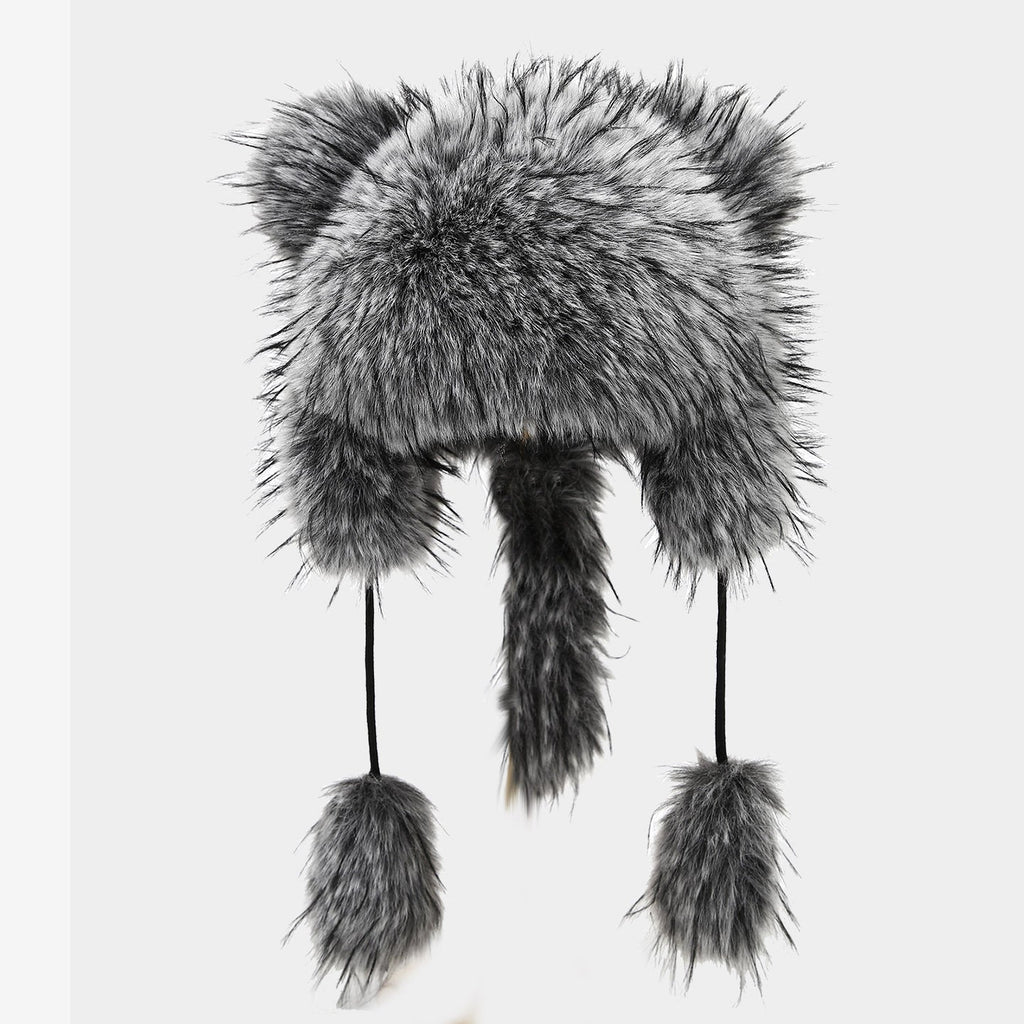 Plush Raccoon Lei Feng Hat - Cozy Winter Warmth