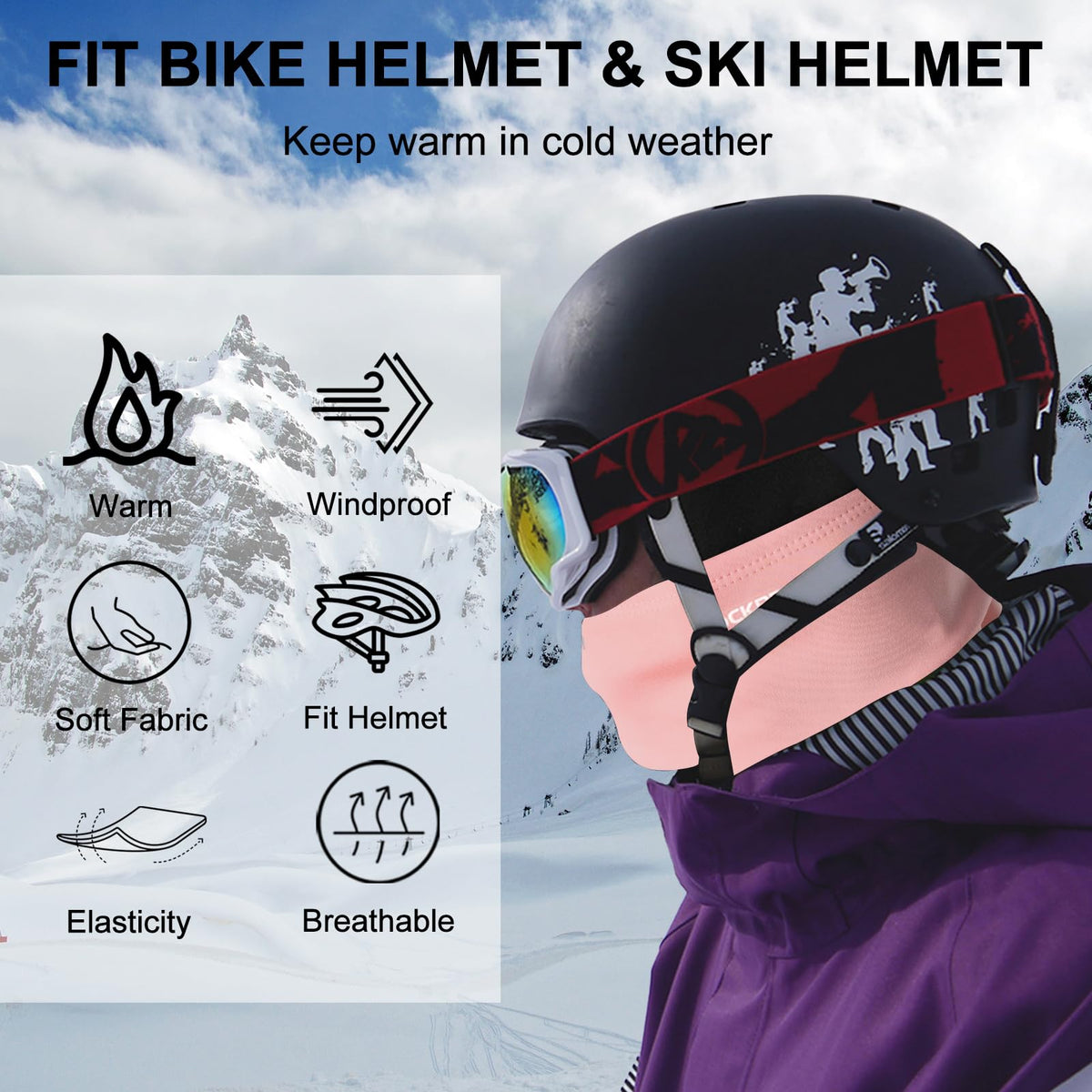 ROCKBROS Balaclava Ski Mask, Windproof Thermal Winter Neck Warmer Hood for Men  Women