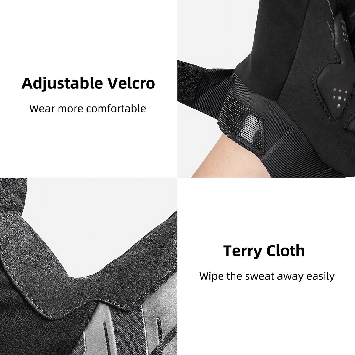 ROCKBROS Winter Windproof Silicone Full-Finger Cycling Gloves
