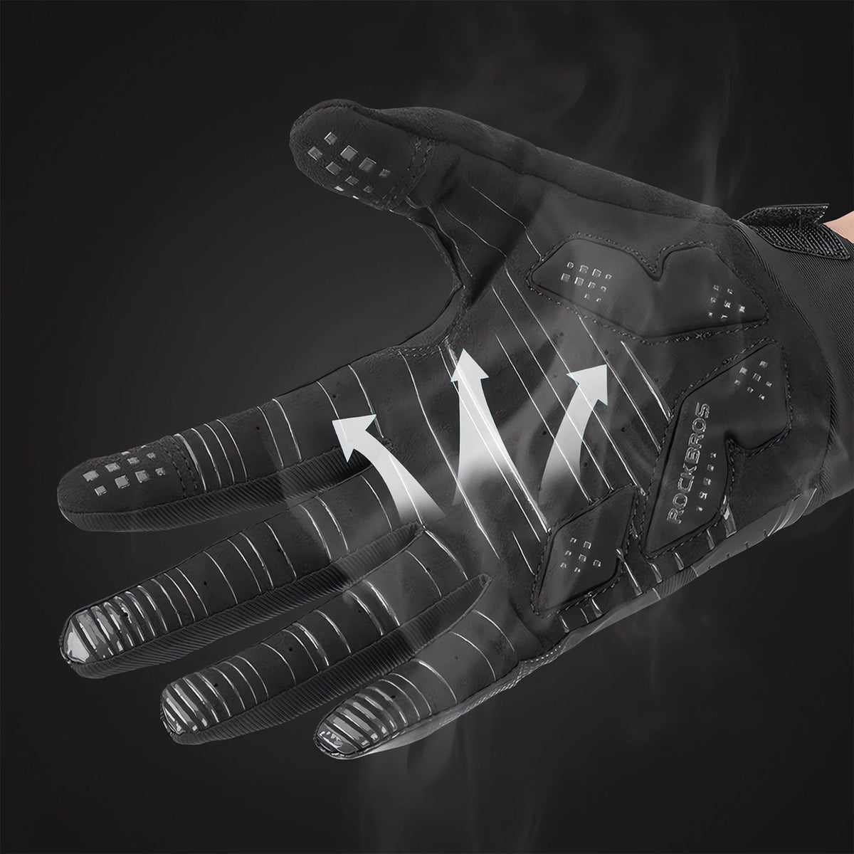 ROCKBROS Winter Windproof Silicone Full-Finger Cycling Gloves