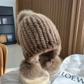 Warm Winter Beanie Hat with Pom Poms