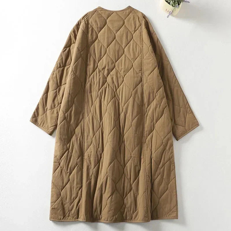 Warm Quilted Winter Coat for Women - Soft Casual Design