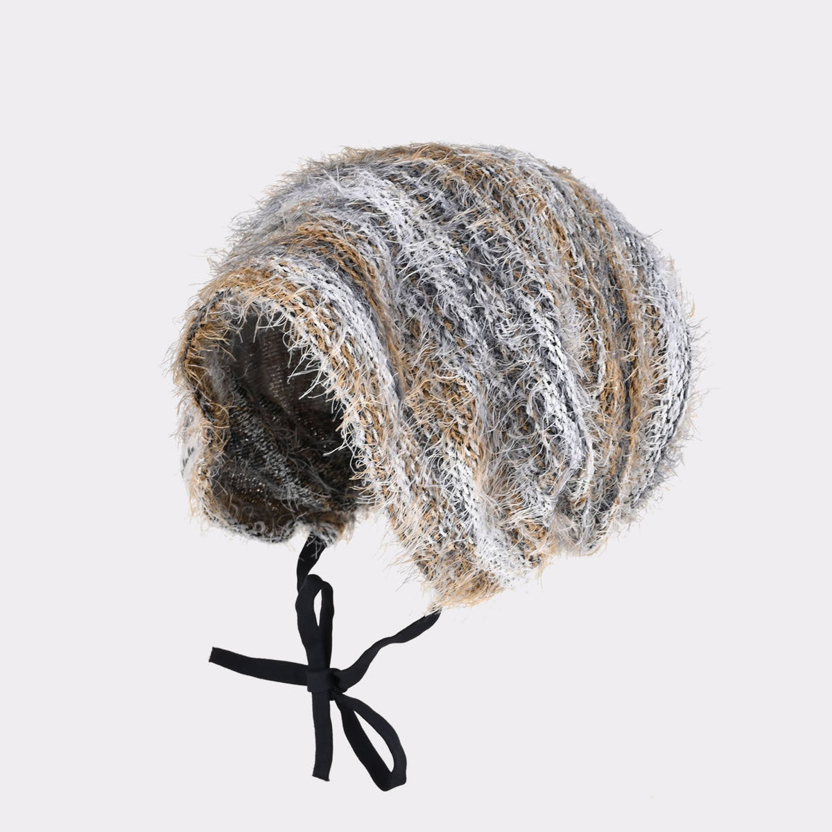 Tie-Back Plush Knit Hat - Cozy & Chic Winter Style