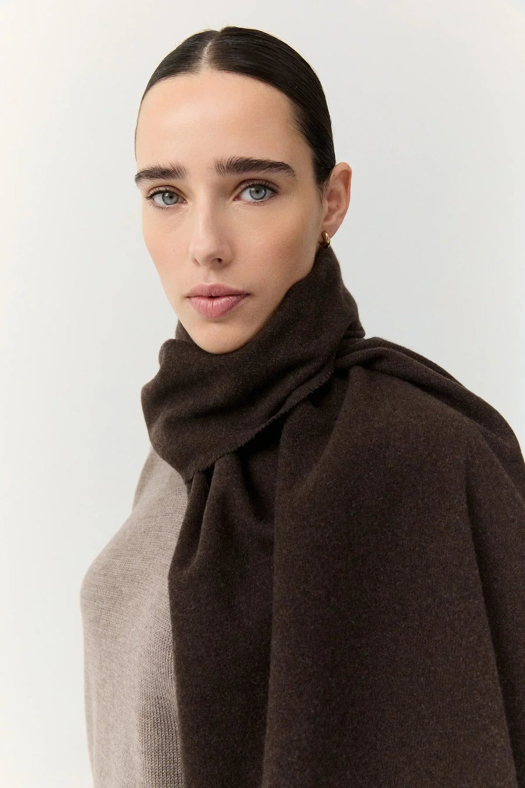 Woven Scarf Dark Brown