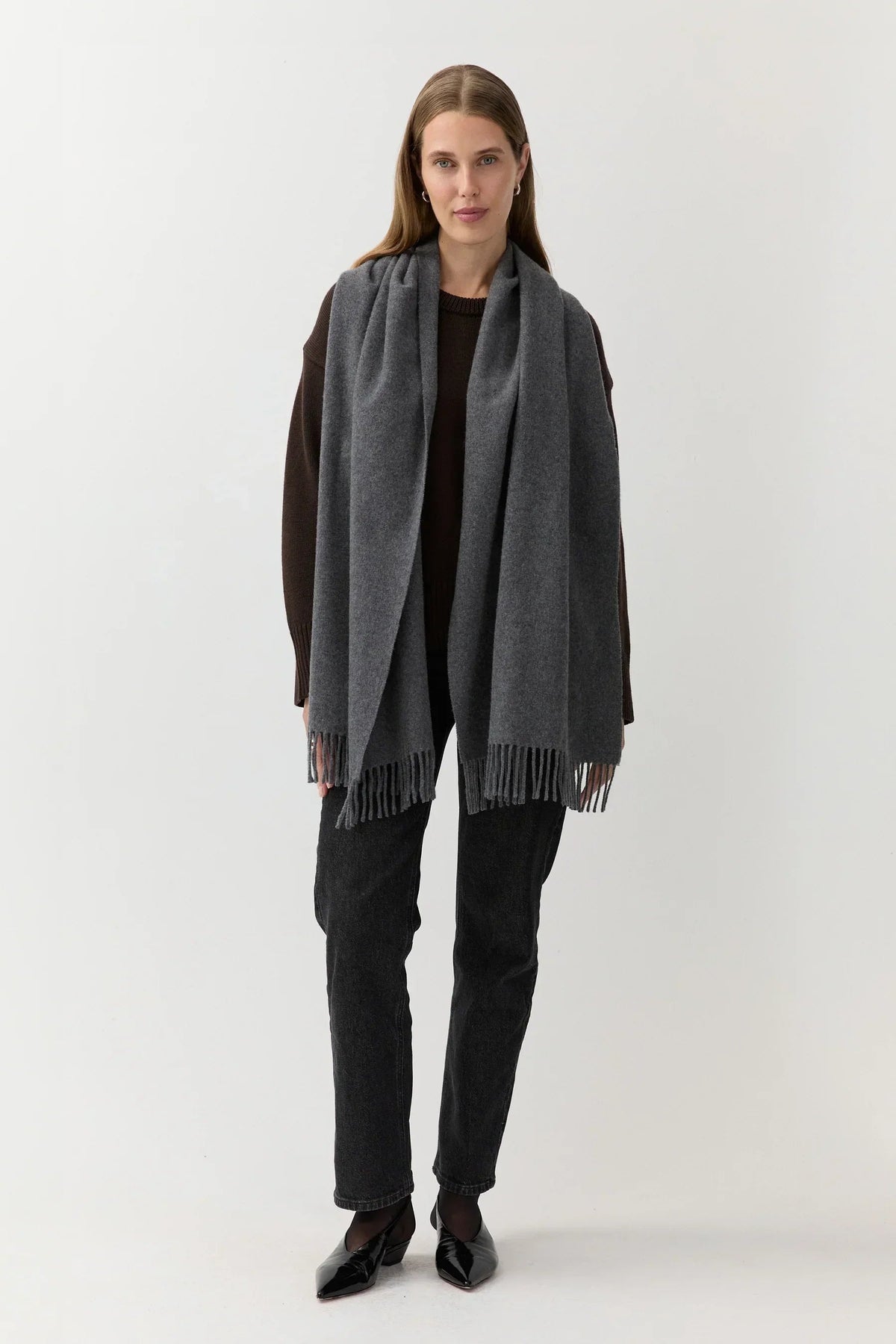 Woven Scarf Medium Grey