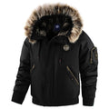 Warm Padded Bomber Jacket with Fur Trim