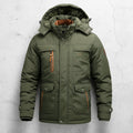 Warm Hooded Parka Coat with Cargo Pockets