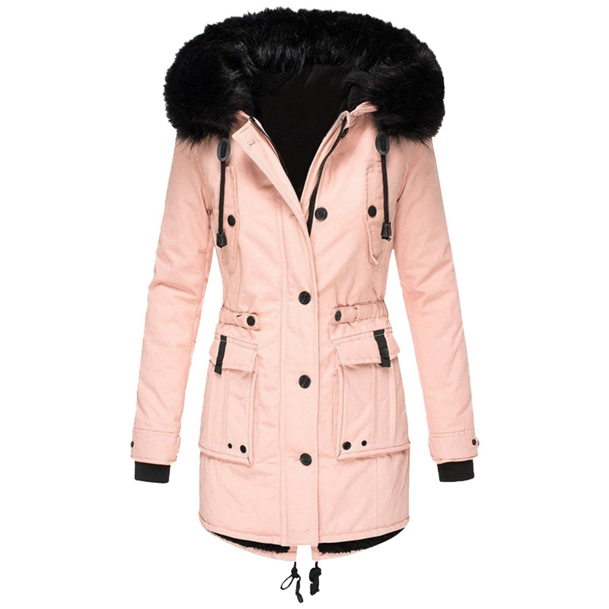 Warm Fleece Hooded Parka Jacket