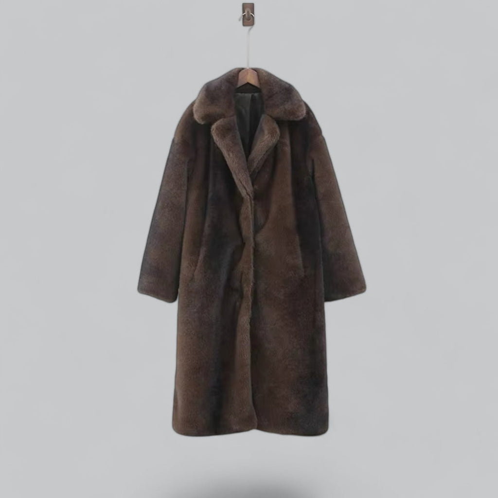 Luxurious Black Faux Fur Winter Parka Coat