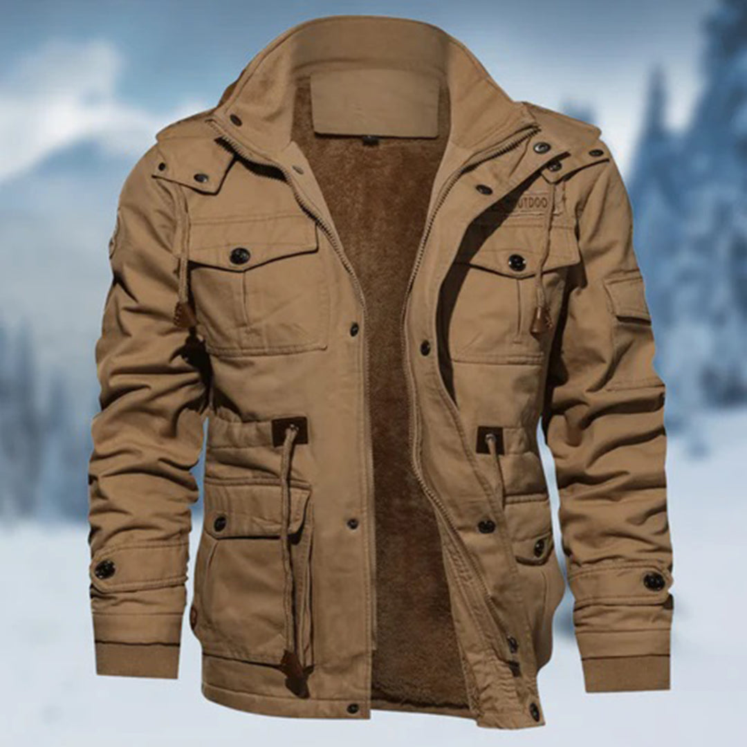 Warm Men's Insulated Cargo Parka Jacket