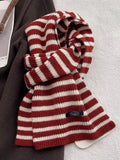 Wool Striped Knitted Winter Scarf