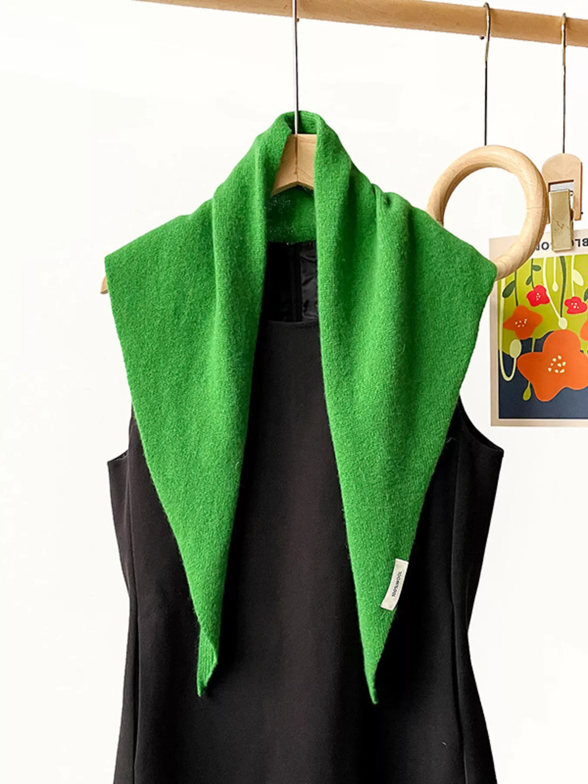 Solid Color Wool Knit Scarf