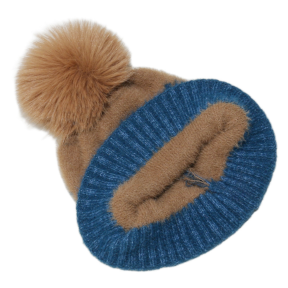 Cozy Faux Fur Snowflake Knit Beanie