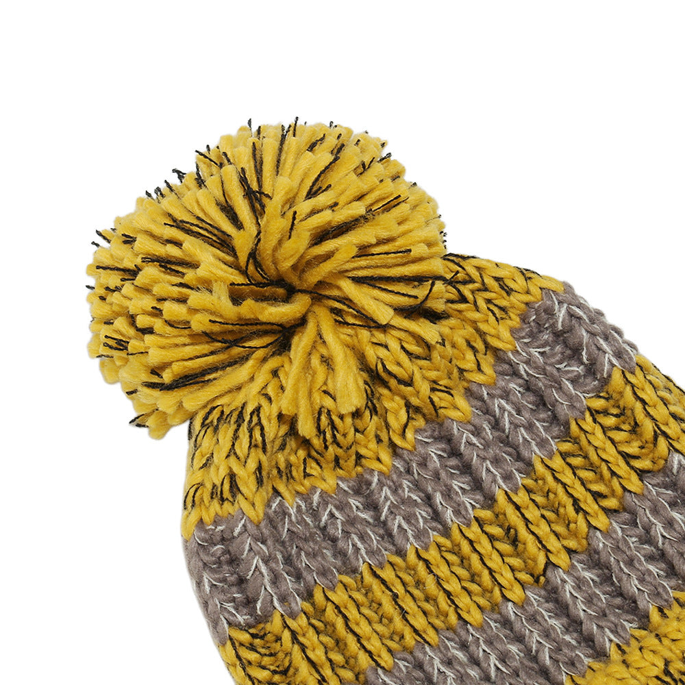 Warm Striped Knit Beanie: Cozy Outdoor Adventure Hat