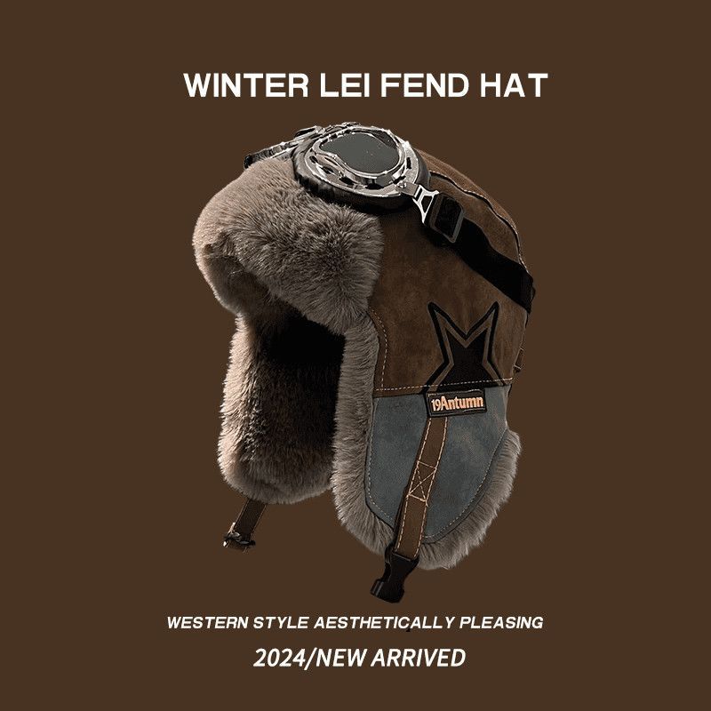Retro Pilot Ushanka Hat - Warm Winter Earflap Cap