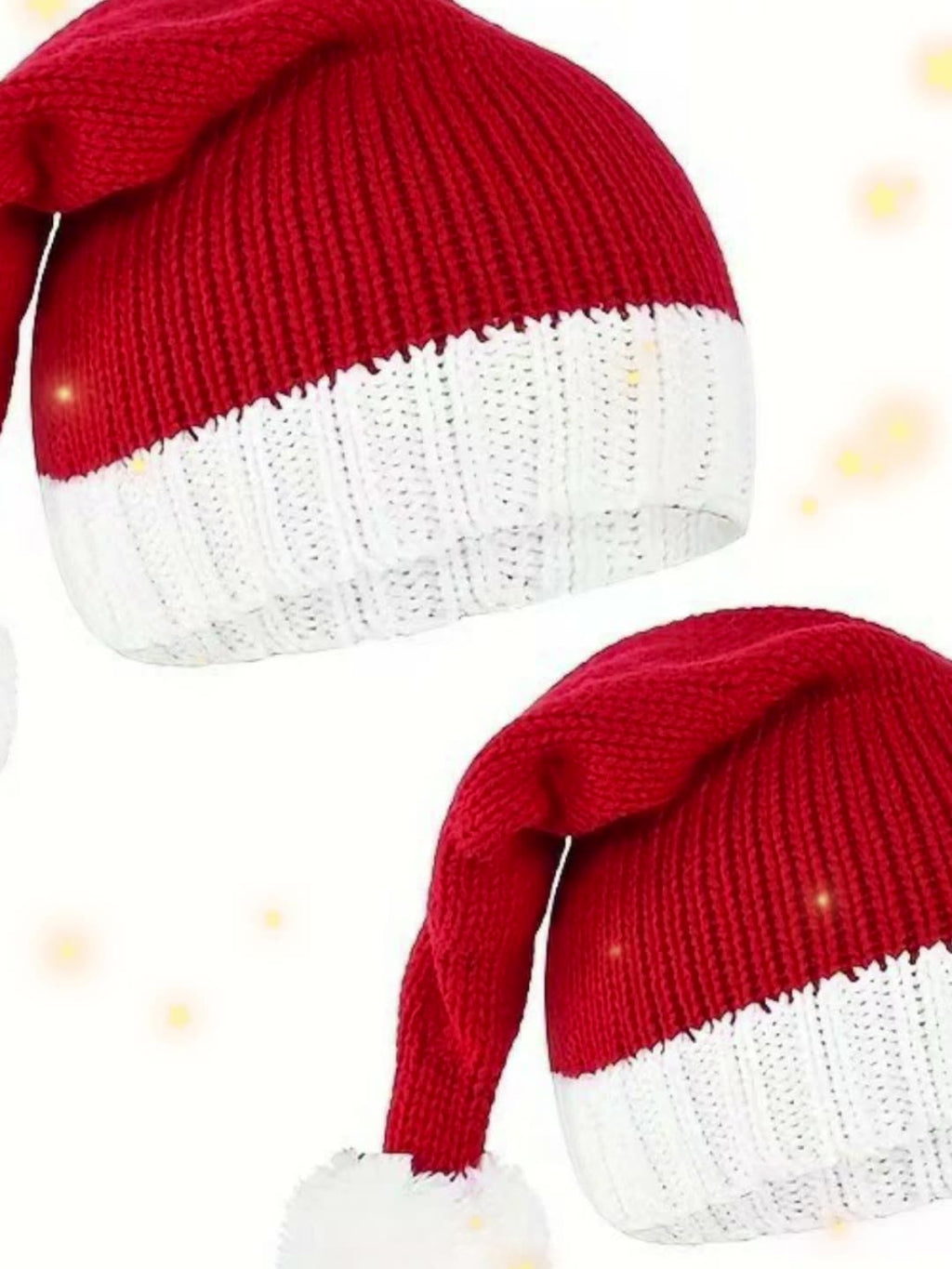 Classic Red Knit Christmas Hat - Adult & Kids