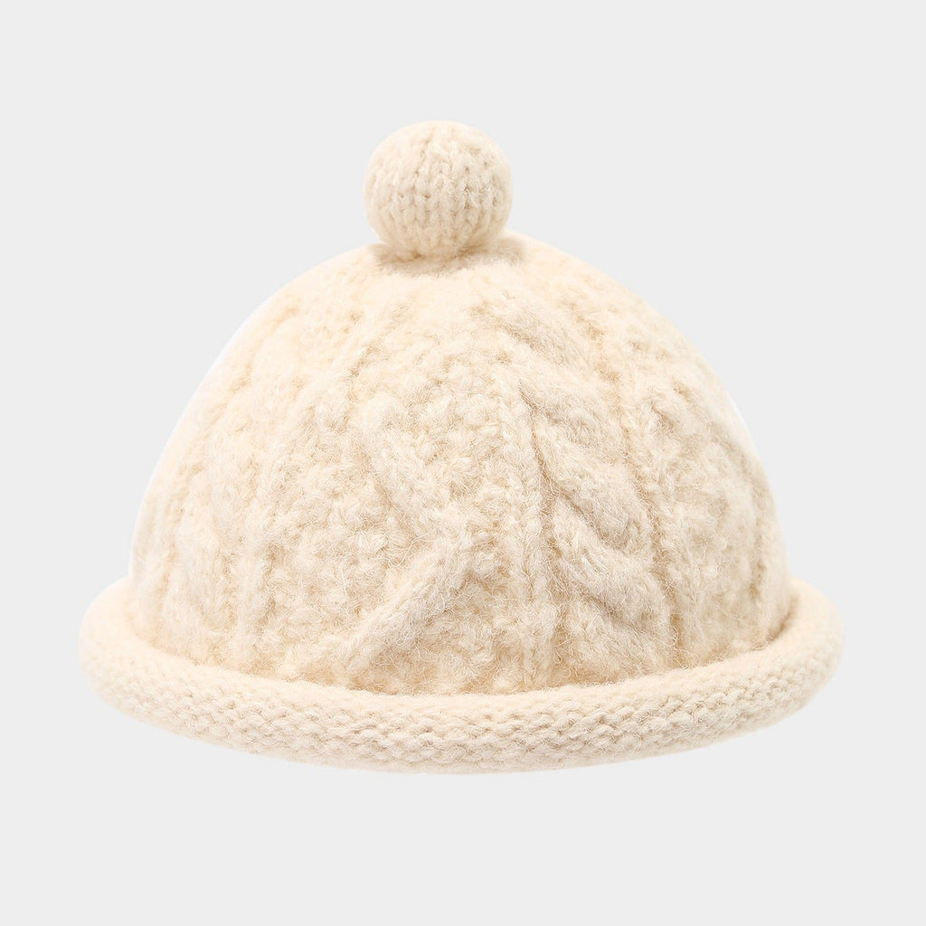 Cozy Cable Knit Beanie with Pom - Japanese Style
