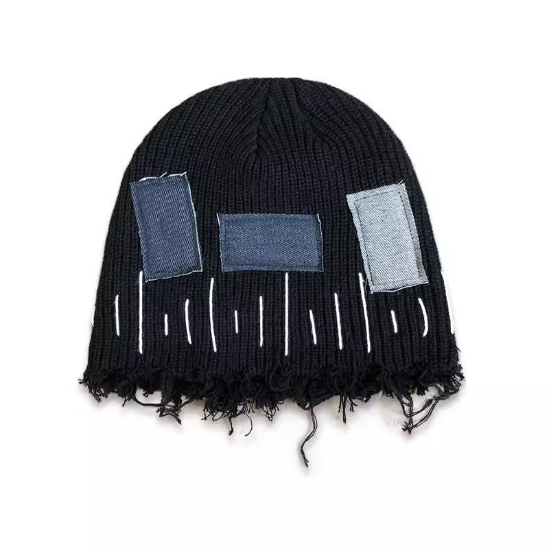 Ripped Wool Knit Beanie - Trendy Winter Hat for Men & Women