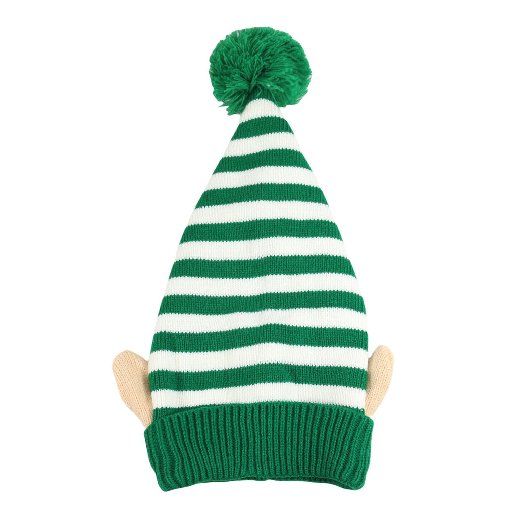 Cozy Striped Santa Hat with Ears & Pom-Pom