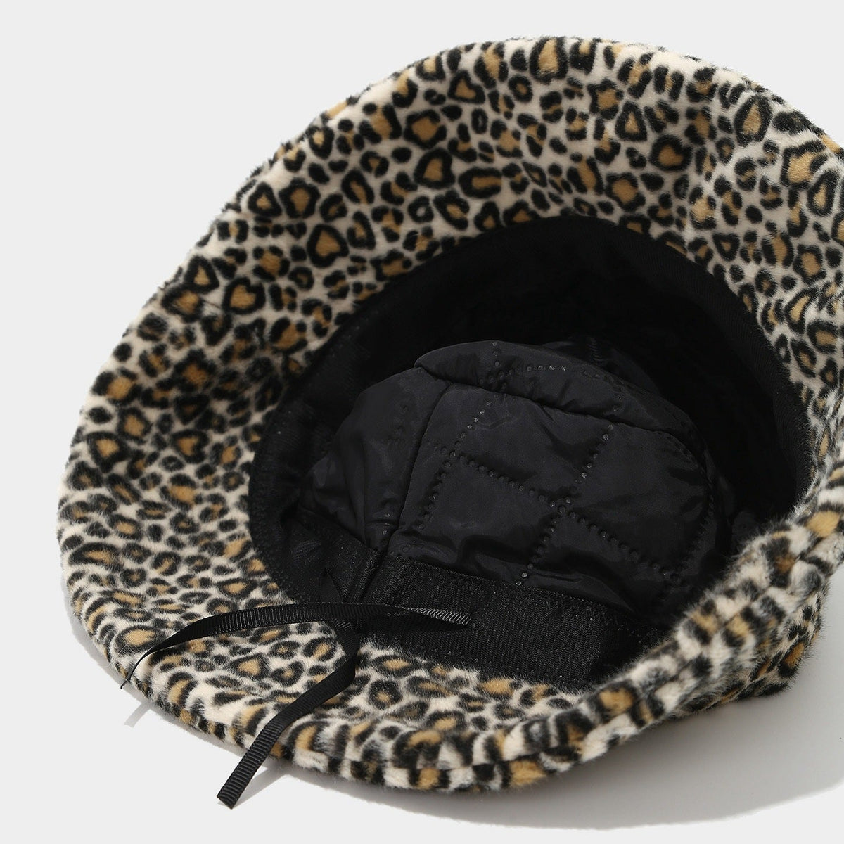 Leopard Plush Fisherman Hat - Cozy Winter Street Style