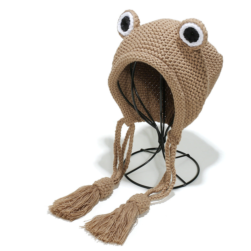 Cute Frog Earflap Beanie for Kids & Adults