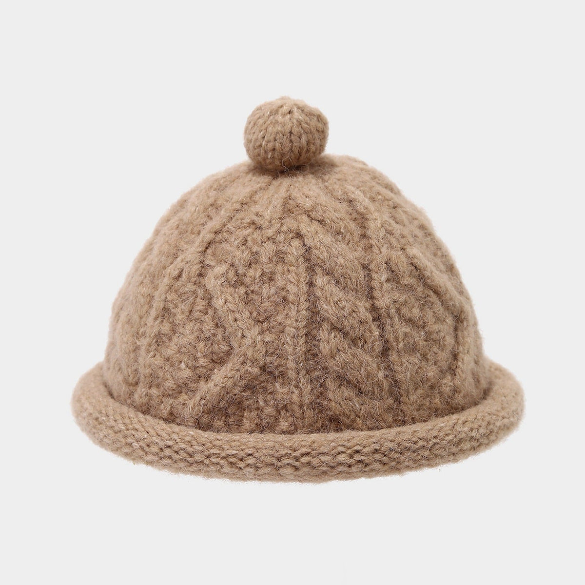 Cozy Cable Knit Beanie with Pom - Japanese Style