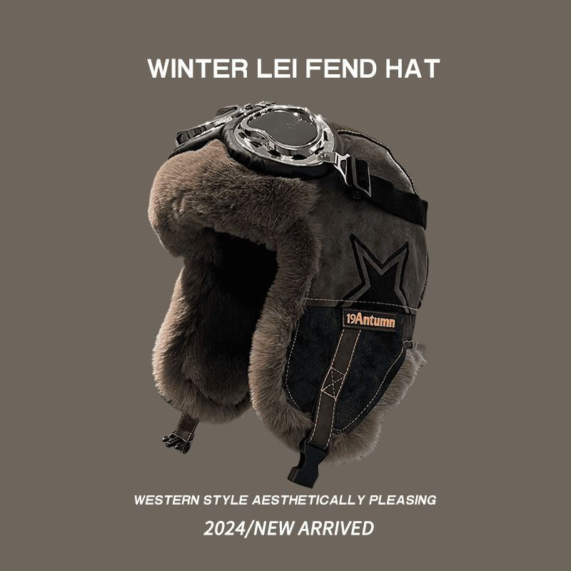 Retro Pilot Ushanka Hat - Warm Winter Earflap Cap