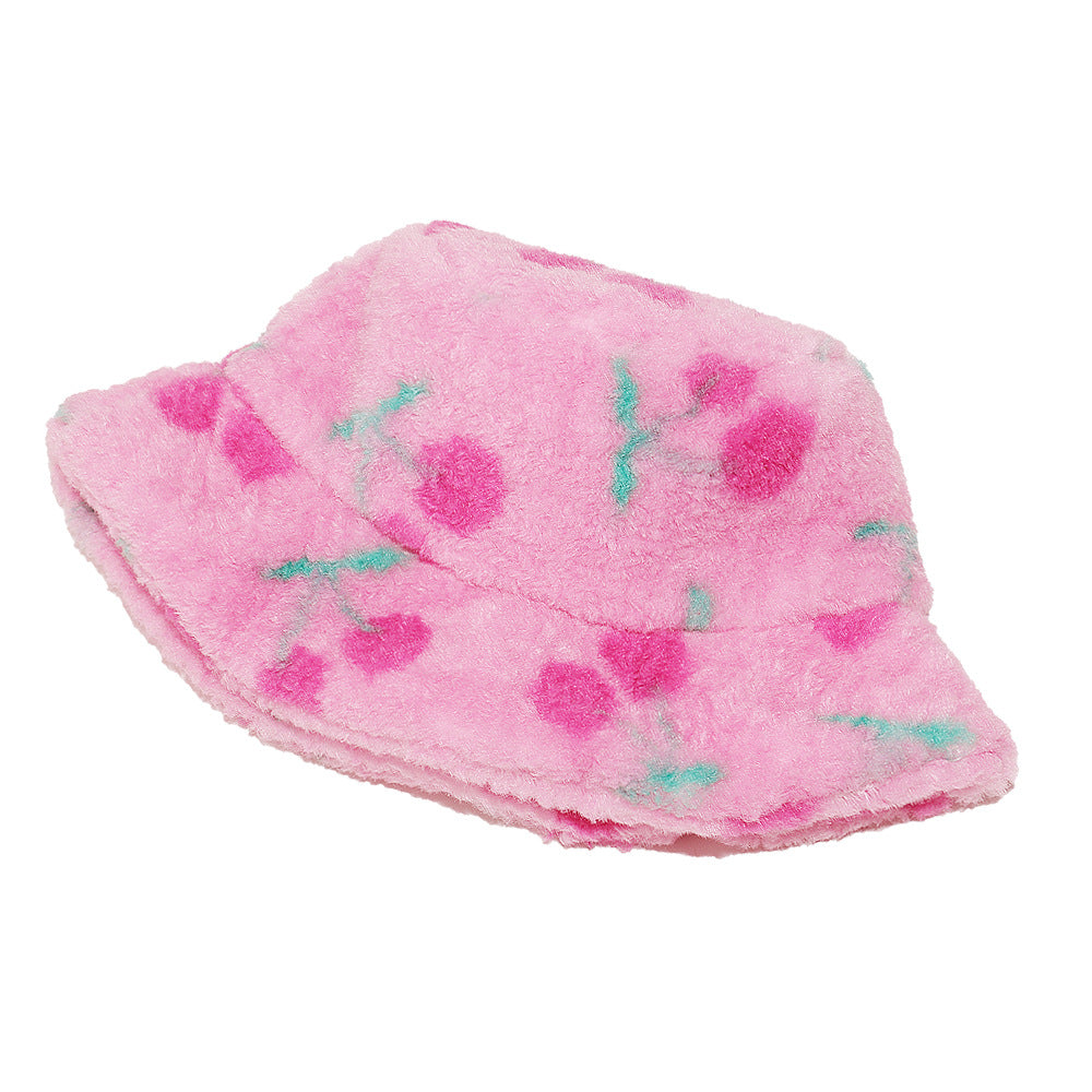 Pink Cherry Fisherman Hat - Cozy Winter Beanie