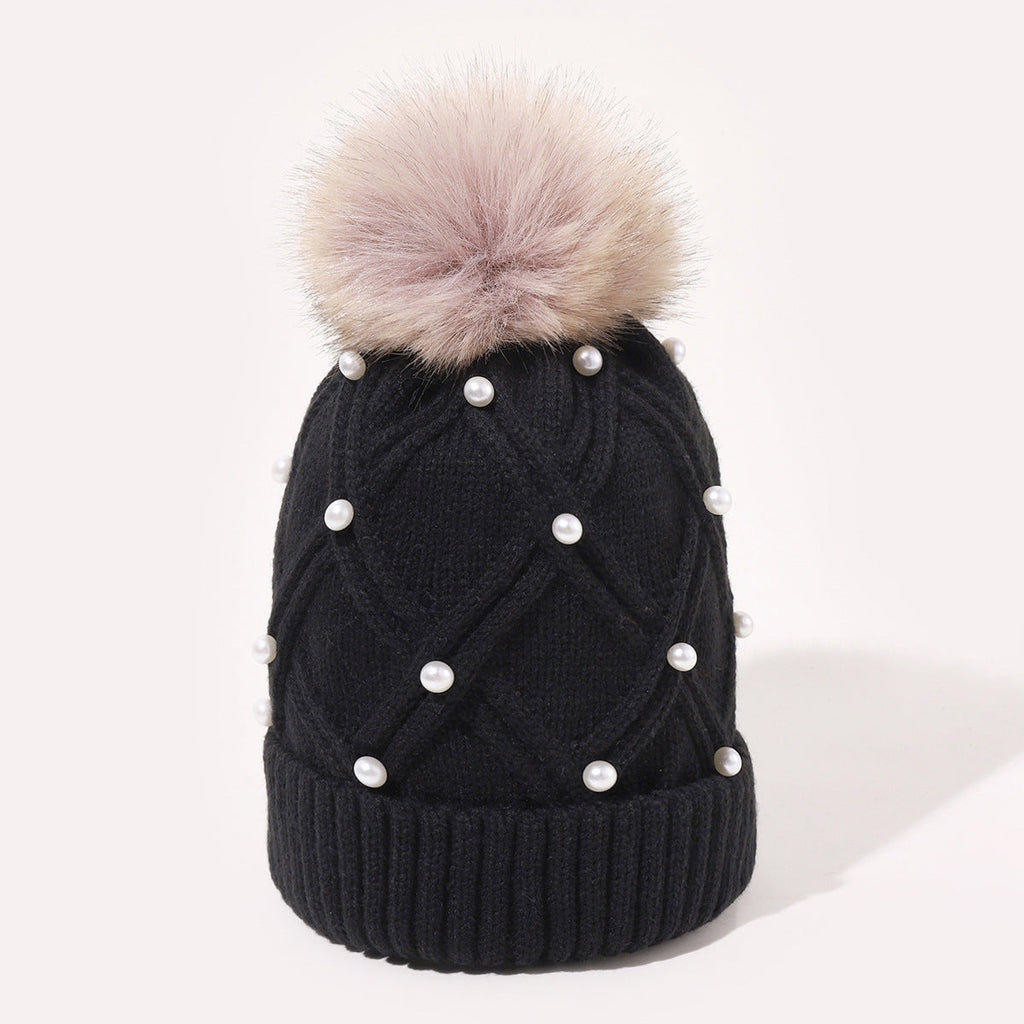 Pearl Knit Beanie: Cozy Korean Style Warmth