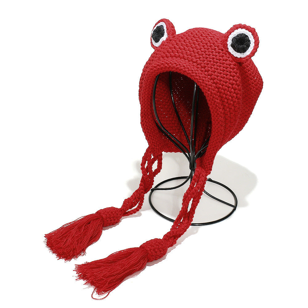 Cute Frog Earflap Beanie for Kids & Adults
