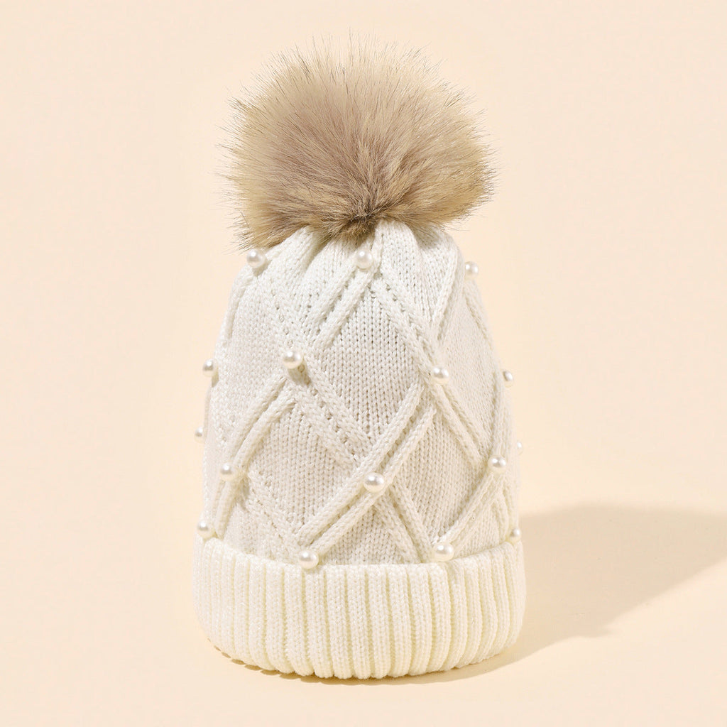 Pearl Knit Beanie: Cozy Korean Style Warmth