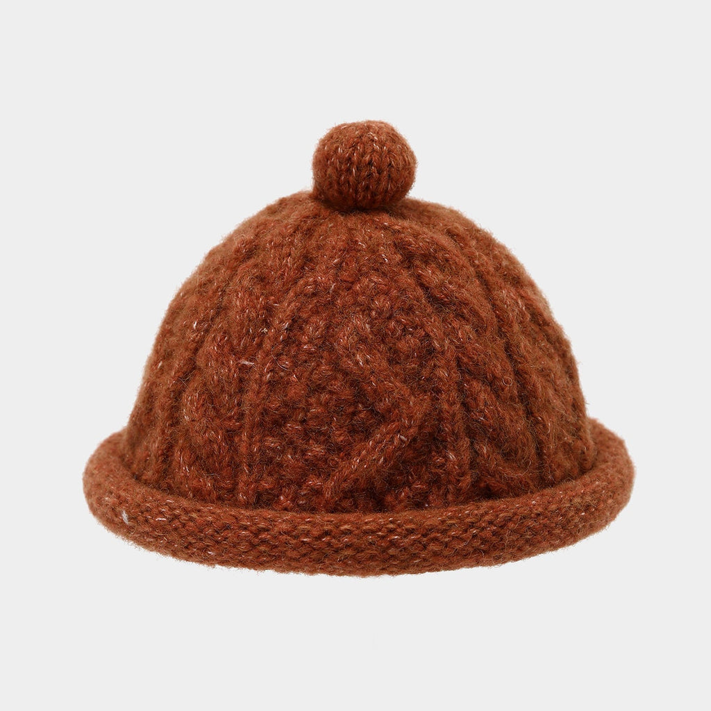 Cozy Cable Knit Beanie with Pom - Japanese Style
