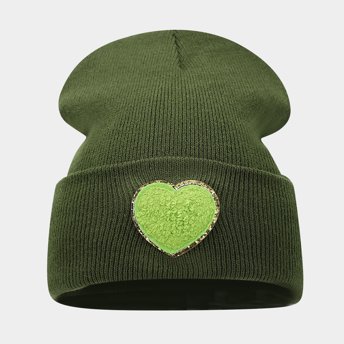 Chic Knitted Wool Hat with Love Label - Cozy & Stylish